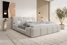 Elegantes Designerbett mit weichem Bezug 200x200 Grau