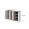 Sideboard PARIS Weiß Glanz/eiche Scandi