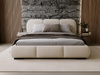 Designerbett mit abgerundeten Formen 140x200 Olivgrün