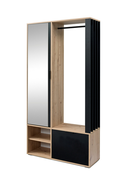 Garderoben-Set DECO mit Kleiderstange Artisan Eiche/Schwarz
