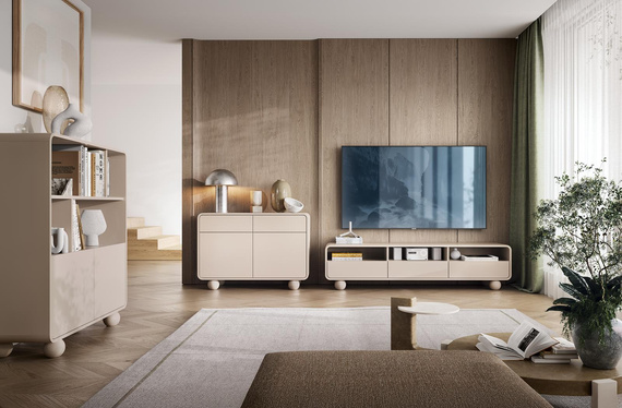 Kommode mit runden Füßen Beige ALDOS