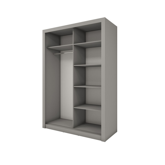 Schwebetürenschrank mit Spiegel für Schlafzimmer VENTI Grau