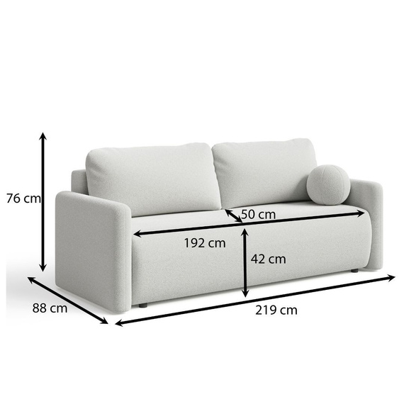 Modern Graphit Sofa mit Bettkasten BASIC