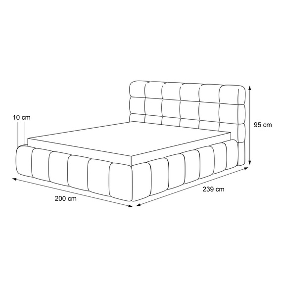 Wolkenbett Bouclé Grau 180x200