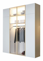 Kleiderschrank mit Glasfront und LED Weiß STEELS