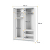 Schwebetürenschrank mit Spiegel LAVIAS Weiß