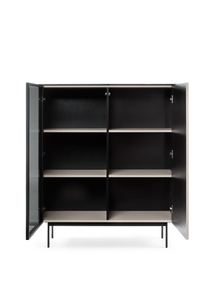 Vitrine LED Kaschmir geriffelt Glas OMBIS