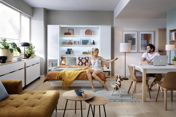 Schrankbett für kleine Räume BED CONCEPT 160x200 Eiche Artisan