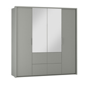 Kleiderschrank mit Spiegel und 4 Schubladen WAKS Grau