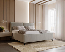 Polsterbett 200x200 Grau Modern LEO