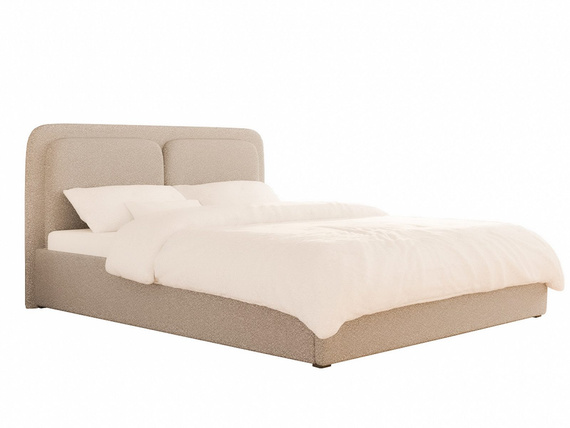Modernes Beige Polsterbett mit Holzrahmen 160x200 LEA