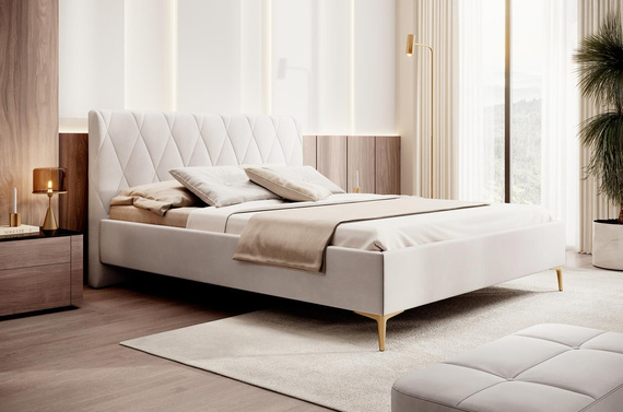 Polsterbett ohne Bettkasten HILT Creme