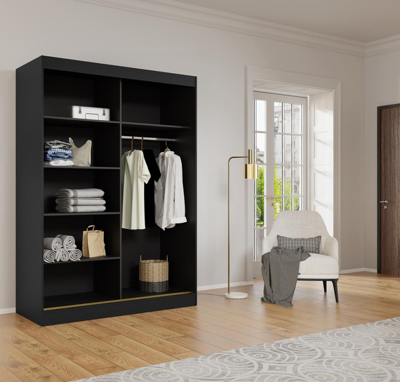 Eleganter Kleiderschrank mit Spiegel 200 Breit Weiß LUCY