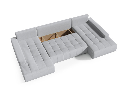 Großes Ecksofa in U-Form für Wohnzimmer MONA Beige