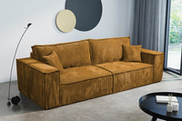 Schlafsofa mit Bettkasten und Cordstoff MONA Gelb