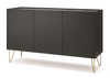 Kommode Sideboard mit marmur ARUB Schwarz Graphit