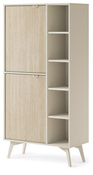 Regal mit zwei Türen MARIA Beige Aluminiumgriffe