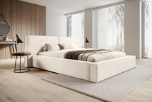 Polsterbett mit Bettkasten HEVEN 120x200 Creme