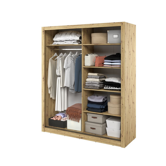 Mehrweckschrank ARTI mit Spiegel EICHE ARTISAN