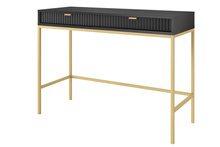 Schminktisch mit 2 Schublade NANCY Schwarz/Gold