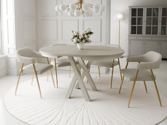 Esszimmer Rund LOFTO Schwarz Holz