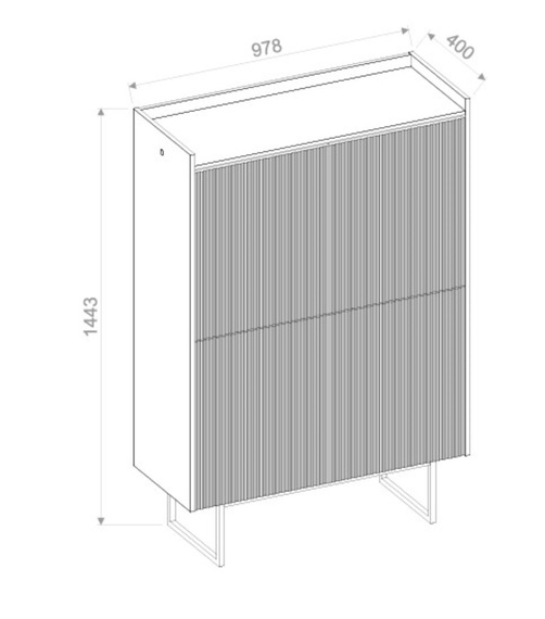 Highboard Modern DENI Beige/Eiche Dunkel