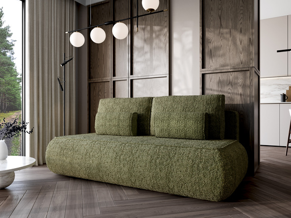 Schlafsofa Boucle BELLS Olivgrün