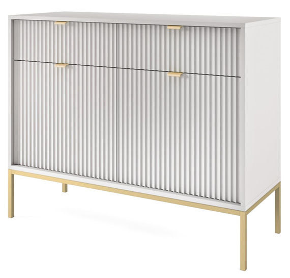 Kommode Schmal NANCY Grau+Gold