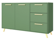 Kommode ALEX II Flaschengrün+Gold