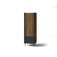 Kleiderschrank mit gerifflete COMO Breite: 59 cm Schwarz