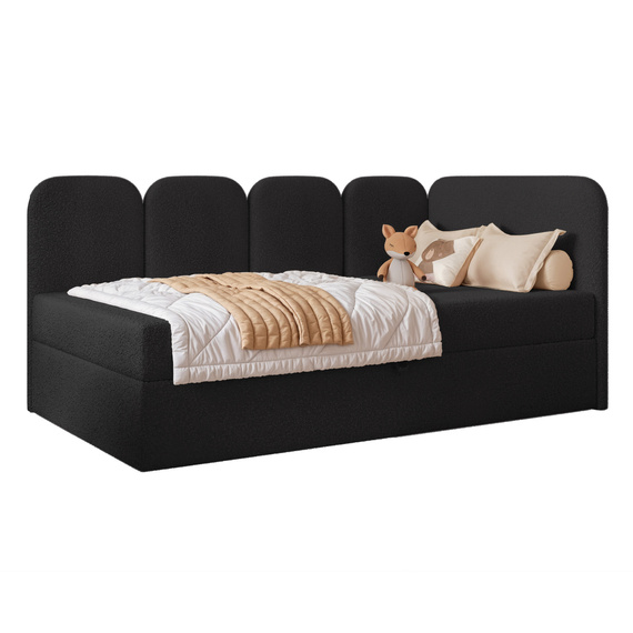 Stilvoll Kinderbett DREAMY BouclE Schwarz mit Bettkasten