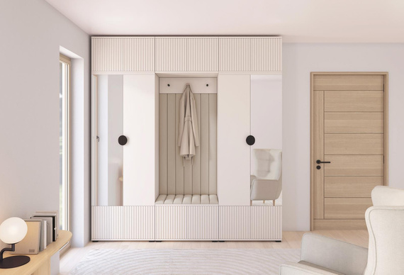 Modern Garderoben-Set mit Sitzbank Kaschmir PORTOFINO