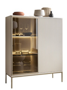 Vitrine mit gerifflete Front LINO Kaschmir