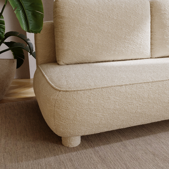 Sofa ohne Armlehnen, moderne runde Form, Moderne Couch