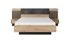 Holzbett mit Nachttischen MONS Eiche artisan