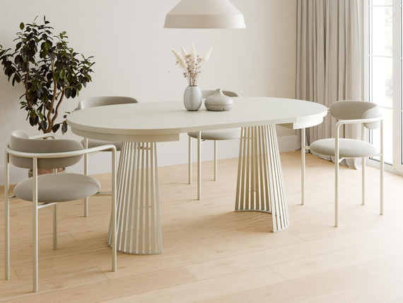 Esstisch Rund Modern Design DAST Weiß/Schwarz