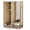 Kinderkleiderschrank LAGOS 3-türig Schrank Beige/Eiche 