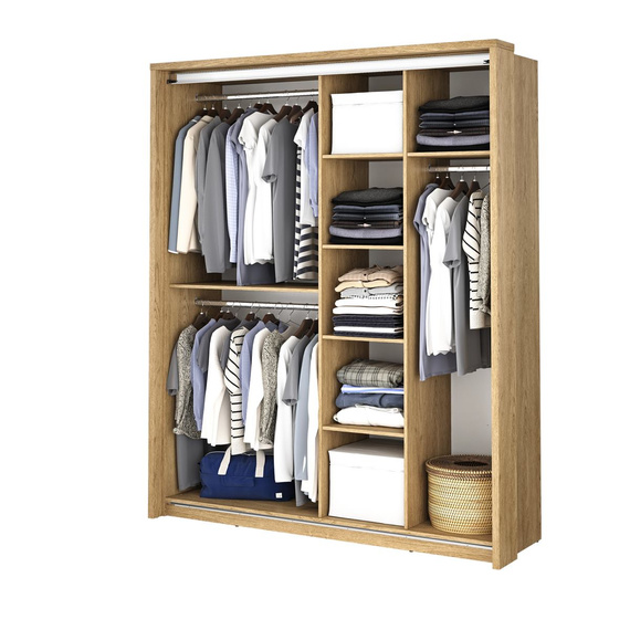  Schwebetürenschrank mit drei Kleiderbügeln ARTI 17 Eiche 