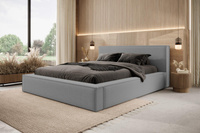 Boucle-Bett mit Stauraum 180x200 Graphit