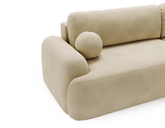 Trendiges Ecksofa L-Form OLIO Hellbeige