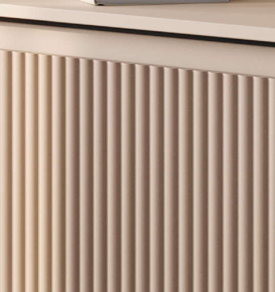 TV-Schränk mit 4 Türen und Fronten gefräst FLORE Beige