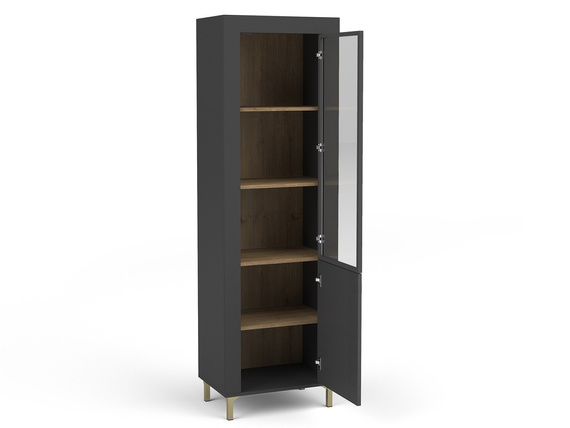 Vitrine mit Glastüren TRENDS Eiche-Whisky/ Schwarz Matt