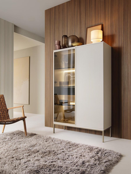 Vitrine für modernes Wohnzimmer LINO Kaschmir