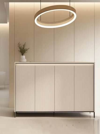 Kommode mit Lamellen Beige FLORE