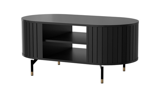 Couchtisch modern mit Lamellen MODERNO Schwarz