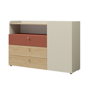 Schubkastenkommode 140 cm breite Kaschmir/Koralle SKY