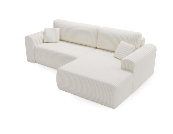 Gemütliches Ecksofa Cordstoff Beige