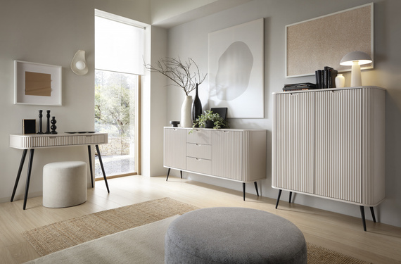 Kommode mit drei Schubladen CARLO Beige