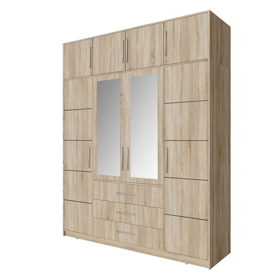 Kleiderschrank mit 3 Schubladen ALEX Eiche sonoma