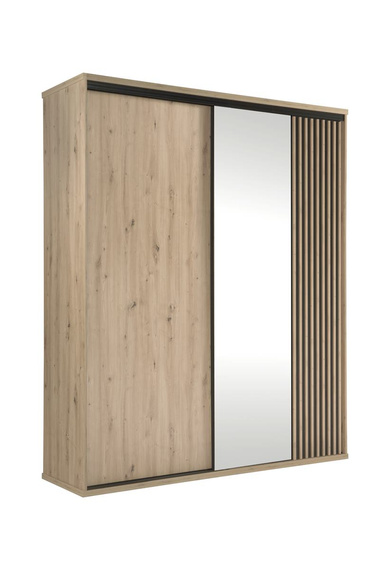 Schwebetürenschrank mit Spiegel BORDO Eiche Artisan